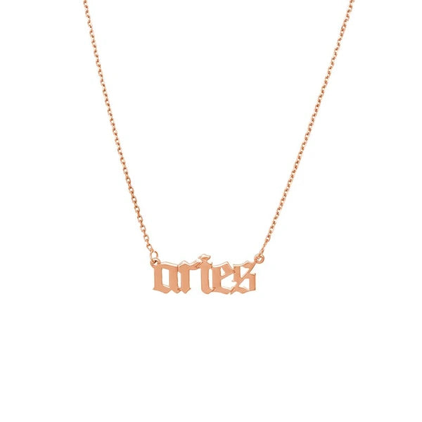 Gothic Aries N/Ameplate Necklace