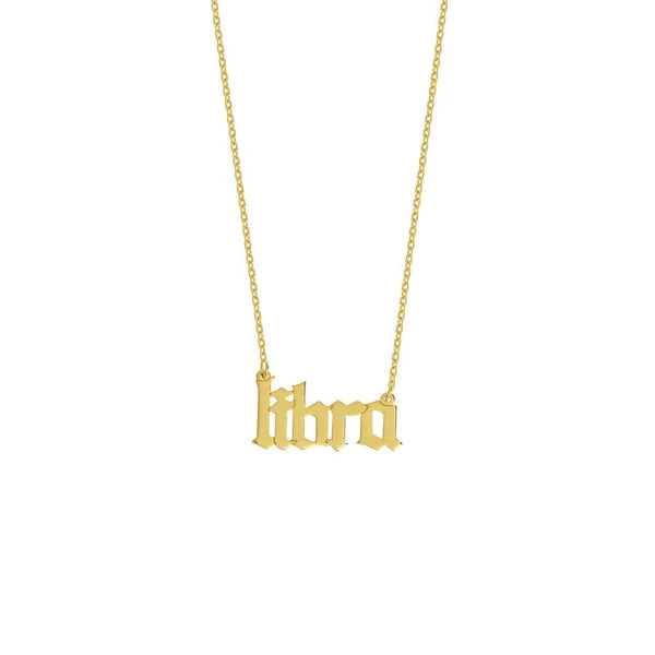 Gothic Libra N/Ameplate Necklace