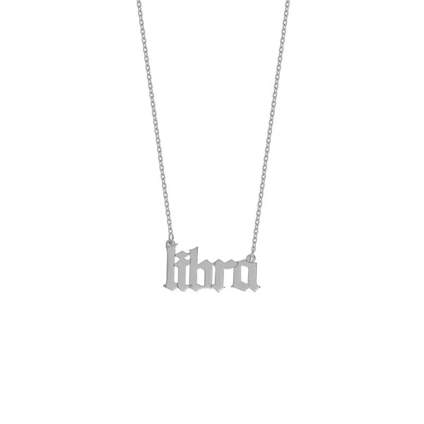 Gothic Libra N/Ameplate Necklace