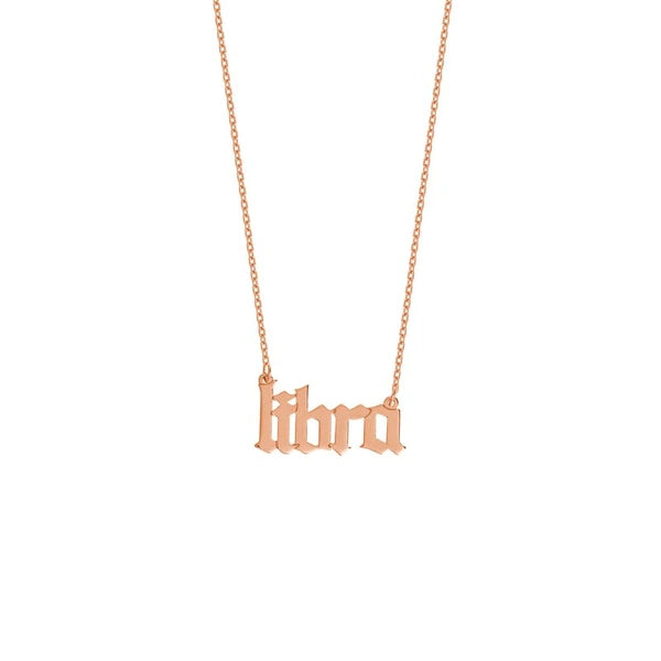 Gothic Libra N/Ameplate Necklace