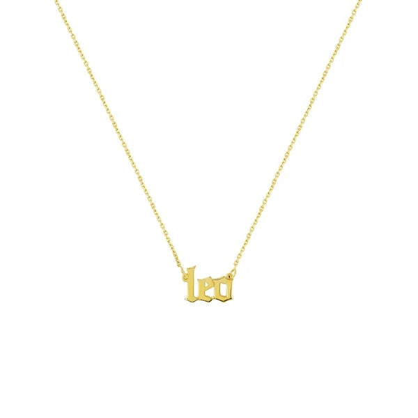 Gothic Leo N/Ameplate Necklace