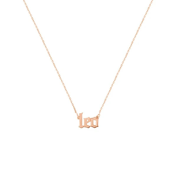 Gothic Leo N/Ameplate Necklace