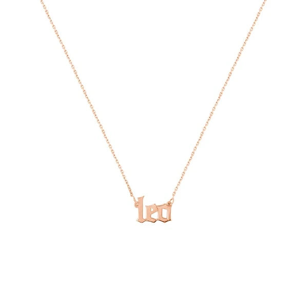 Gothic Leo N/Ameplate Necklace