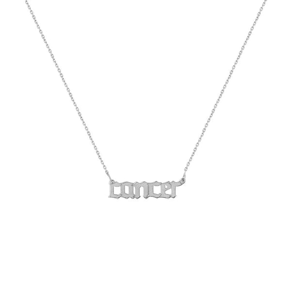 Gothic Cancer N/Ameplate Necklace