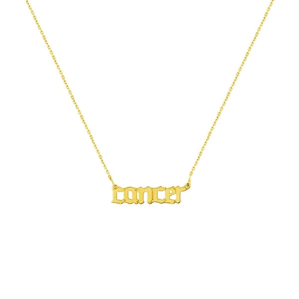 Gothic Cancer N/Ameplate Necklace