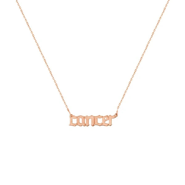 Gothic Cancer N/Ameplate Necklace