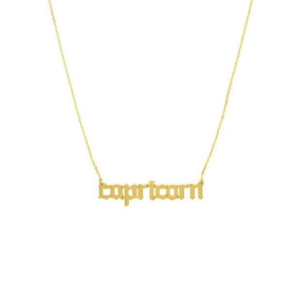 Gothic Capricorn N/Ameplate Necklace