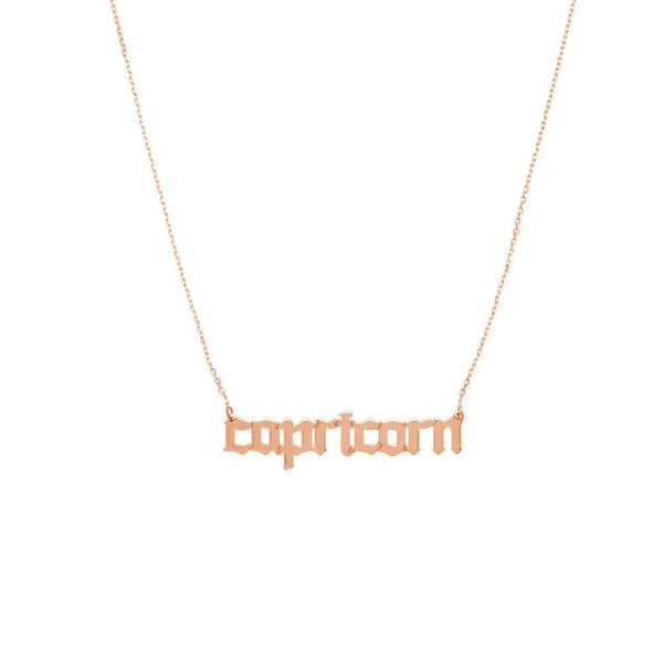 Gothic Capricorn N/Ameplate Necklace