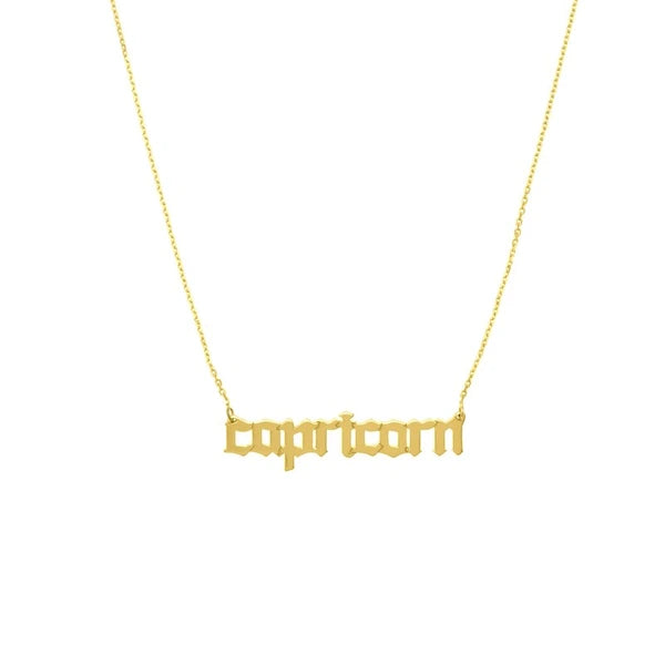 Gothic Capricorn N/Ameplate Necklace