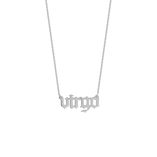 Gothic Virgo N/Ameplate Necklace