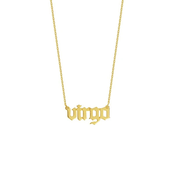 Gothic Virgo N/Ameplate Necklace
