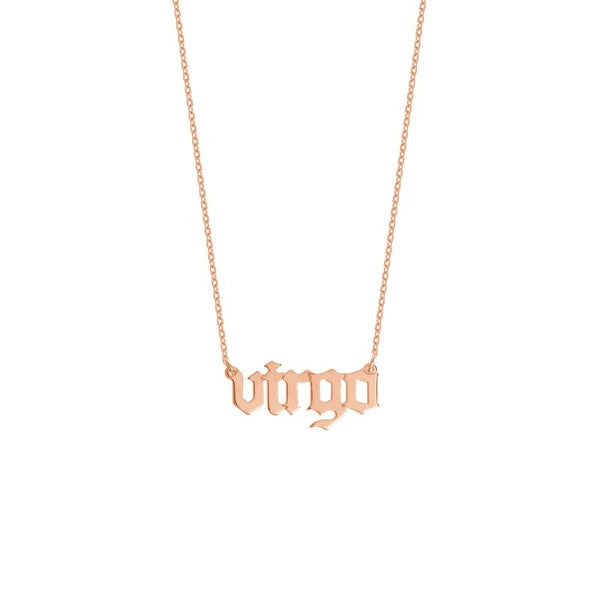 Gothic Virgo N/Ameplate Necklace