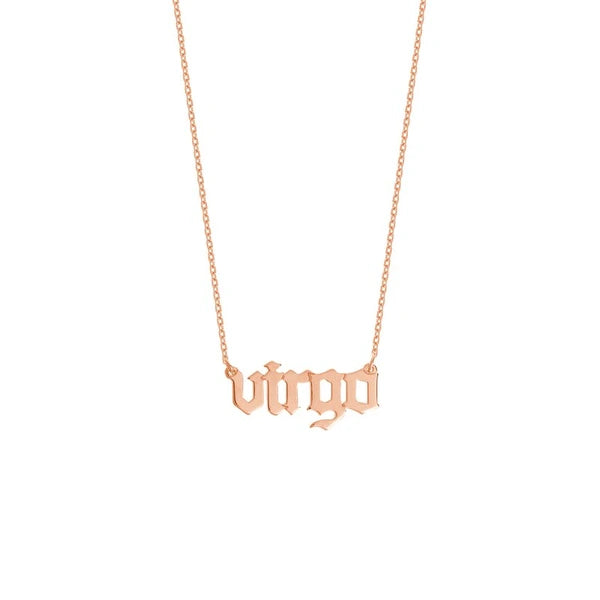 Gothic Virgo N/Ameplate Necklace