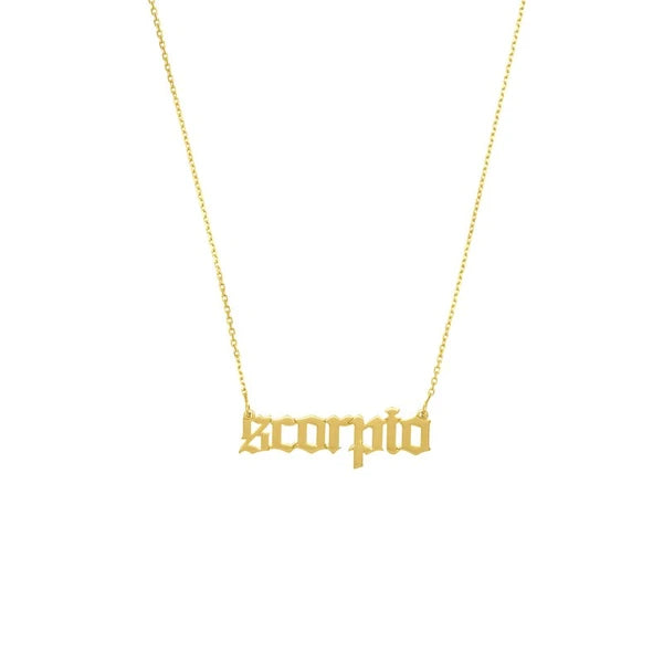 Gothic Scorpio N/Ameplate Necklace