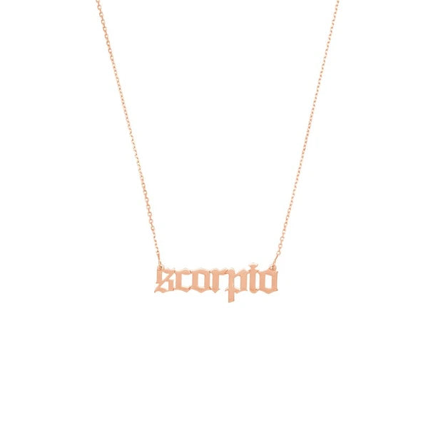 Gothic Scorpio N/Ameplate Necklace