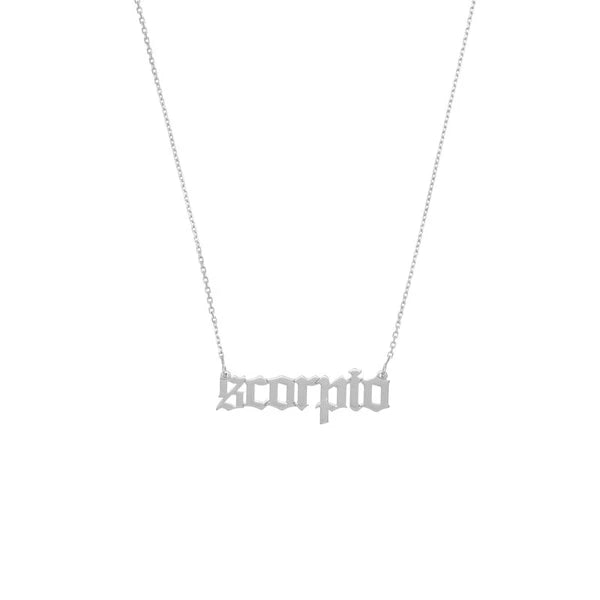 Gothic Scorpio N/Ameplate Necklace