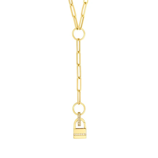 Paper Clip Enhancer Chain Lariat Necklace