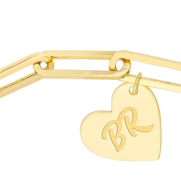 Dangle Heart Paper Clip Bracelet