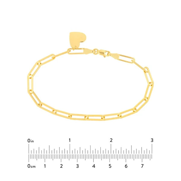 Dangle Heart Paper Clip Bracelet