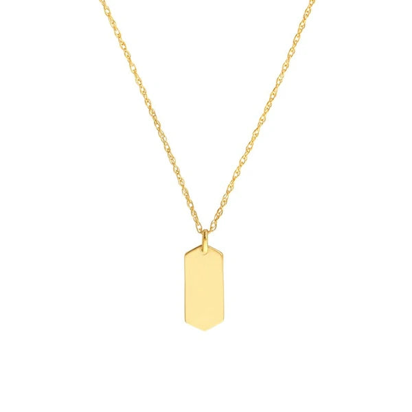 So You Mini Engravable Hexagon Adj Necklace