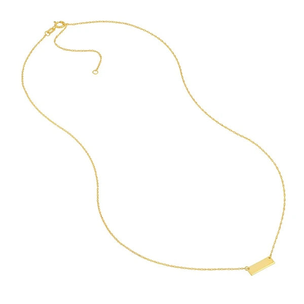 So You Mini Engravable Bar Adjustable Necklace