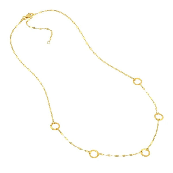 Adjustable Fancy Circle Station Necklace