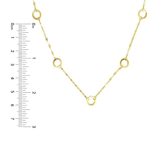Adjustable Fancy Circle Station Necklace