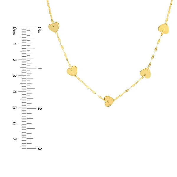 Adjustable Five Heart Stations Necklace