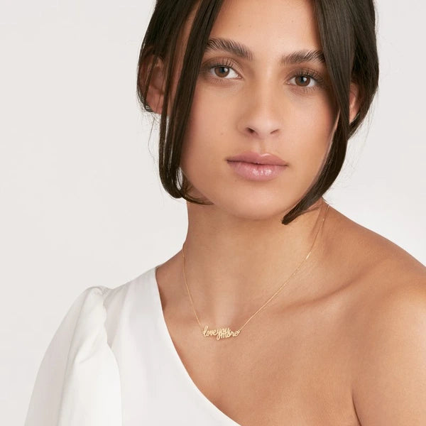 Love You More Plaque Necklace