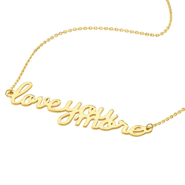 Love You More Plaque Necklace