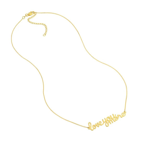 Love You More Plaque Necklace