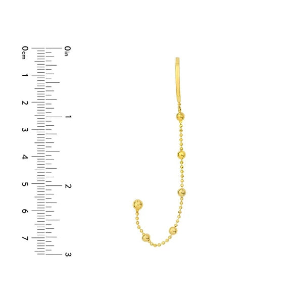 Saturn Chain Drape Earrings with Ear Cuff