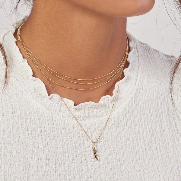 Triple Strand Bead Chain Adjustable Necklace