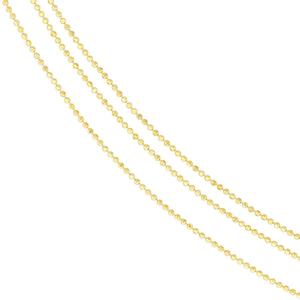 Triple Strand Bead Chain Adjustable Necklace