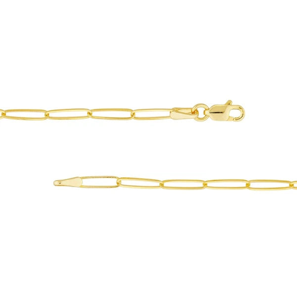 Paper Clip Chain Y-Necklace with Disc Drop