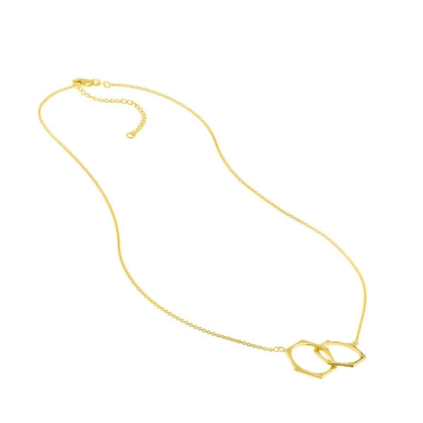 Interlocked Hexagon Rings Necklace
