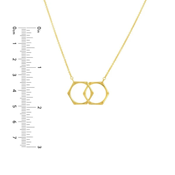 Interlocked Hexagon Rings Necklace