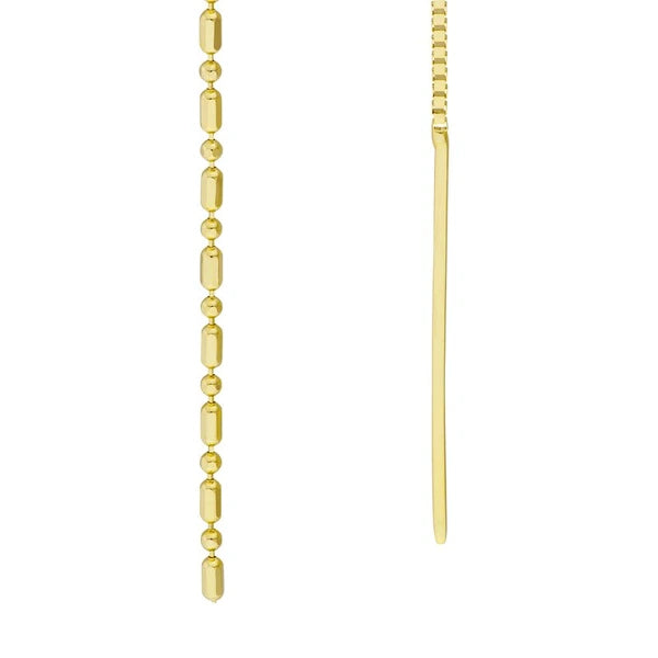 Bead and Rice Threader Earrings