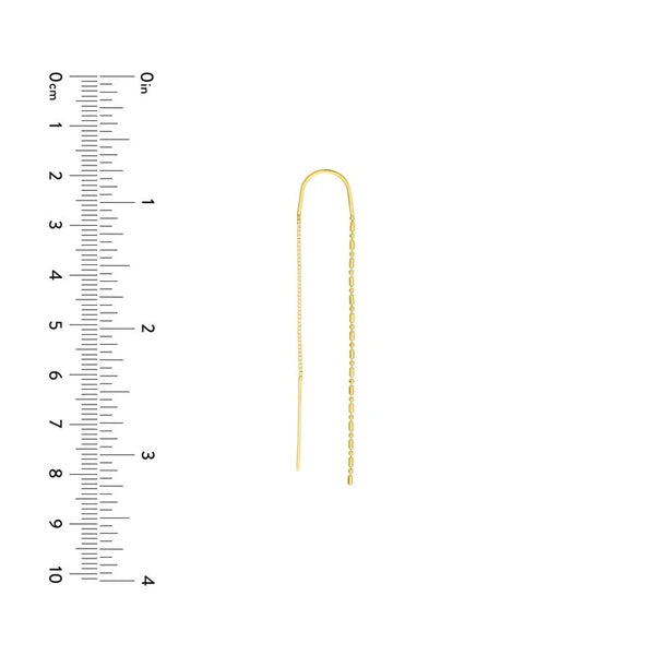 Bead and Rice Threader Earrings