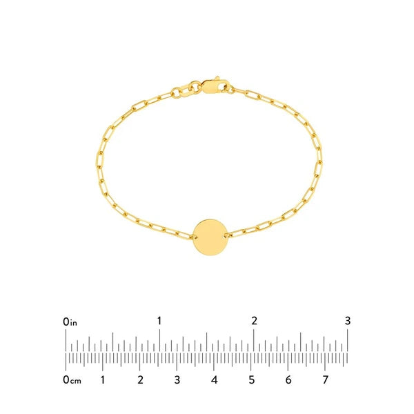 Kid's Paper Clip Chain Bracelet with Disc