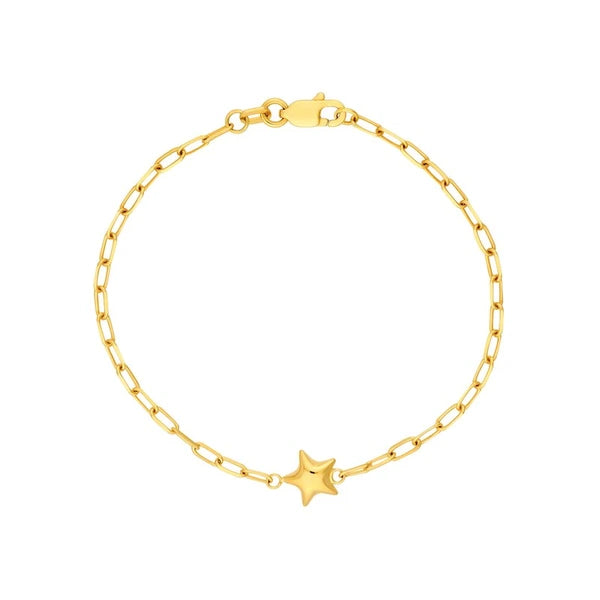 Kid's Paper Clip Chain Bracelet with Star