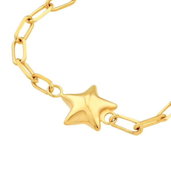 Kid's Paper Clip Chain Bracelet with Star