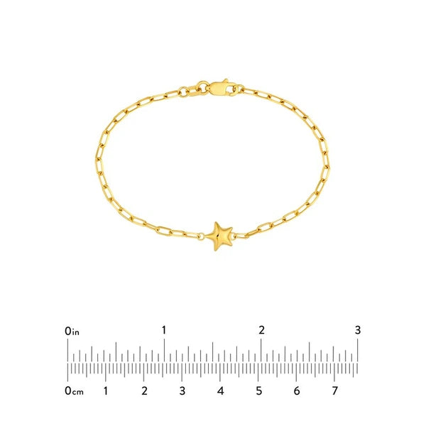 Kid's Paper Clip Chain Bracelet with Star