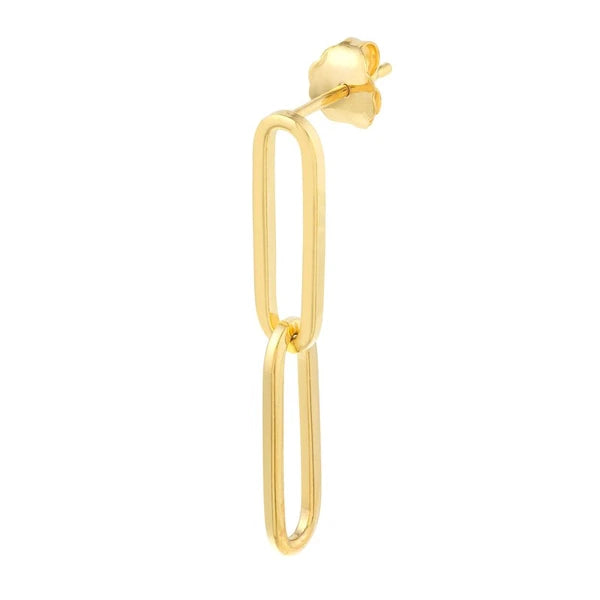 Paper Clip Dangle Earrings on Post Back