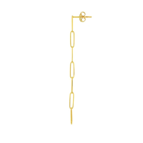Long Paper Clip Dangle Earrings