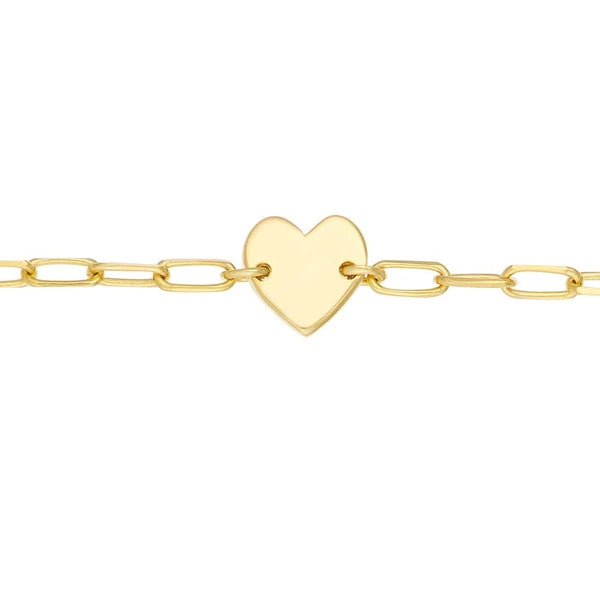 Kid's Paper Clip Chain Bracelet with Heart