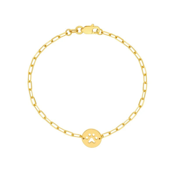 Kid's Paper Clip Chain Bracelet with Paw