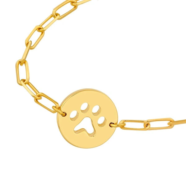 Kid's Paper Clip Chain Bracelet with Paw