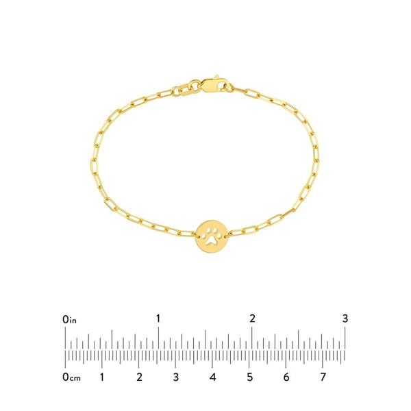 Kid's Paper Clip Chain Bracelet with Paw