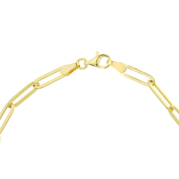 Interlocked Discs on Paper Clip Chain Bracelet